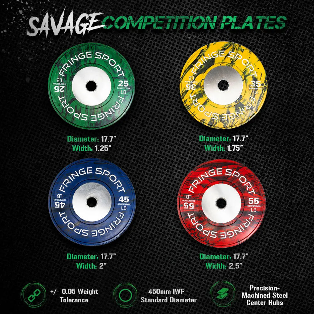 Savage Weightlifting Competition Plates - lbs (7985361748015)