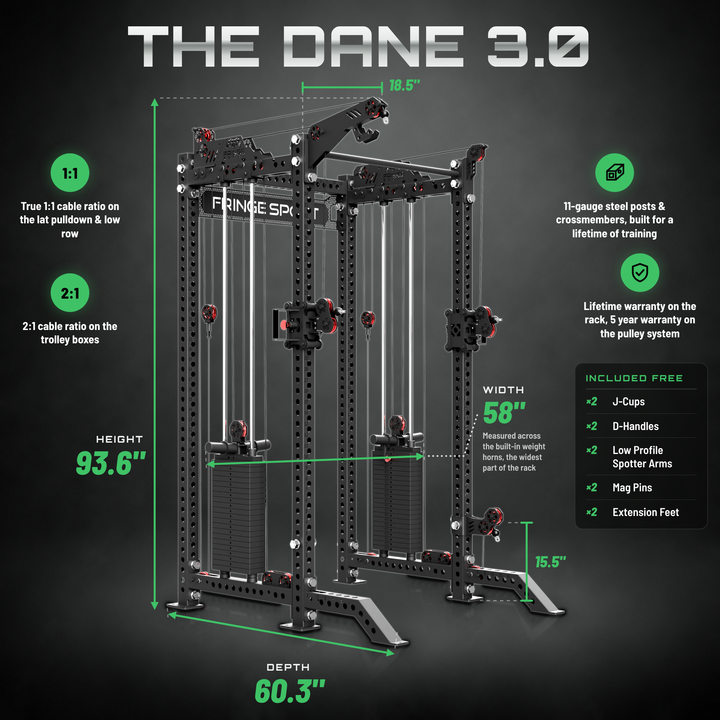 The Dane 3.0 | All-in-One Squat Rack Functional Trainer