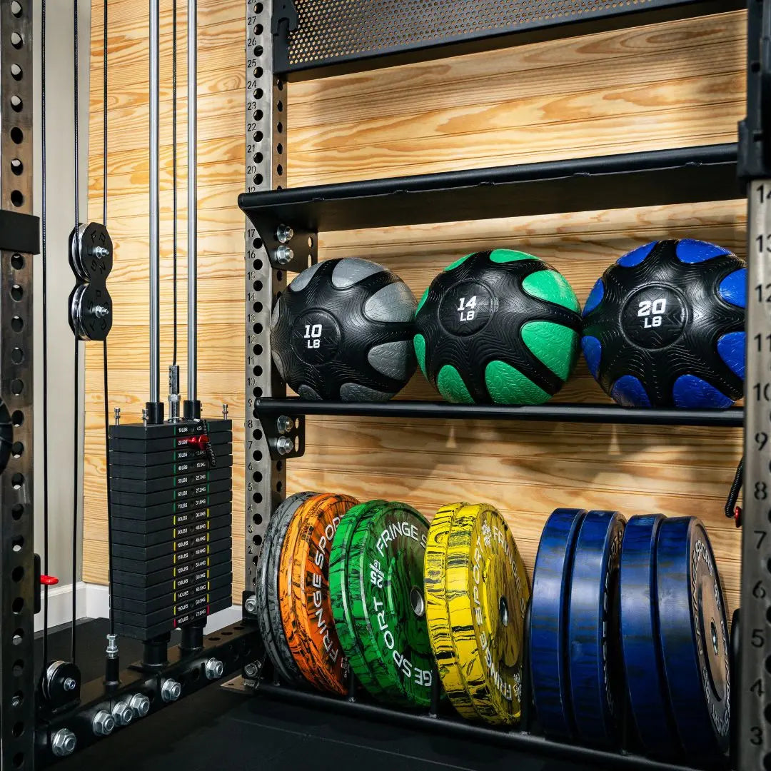 Dumbbell Storage Shelf Spotter Arms – Fringe Sport