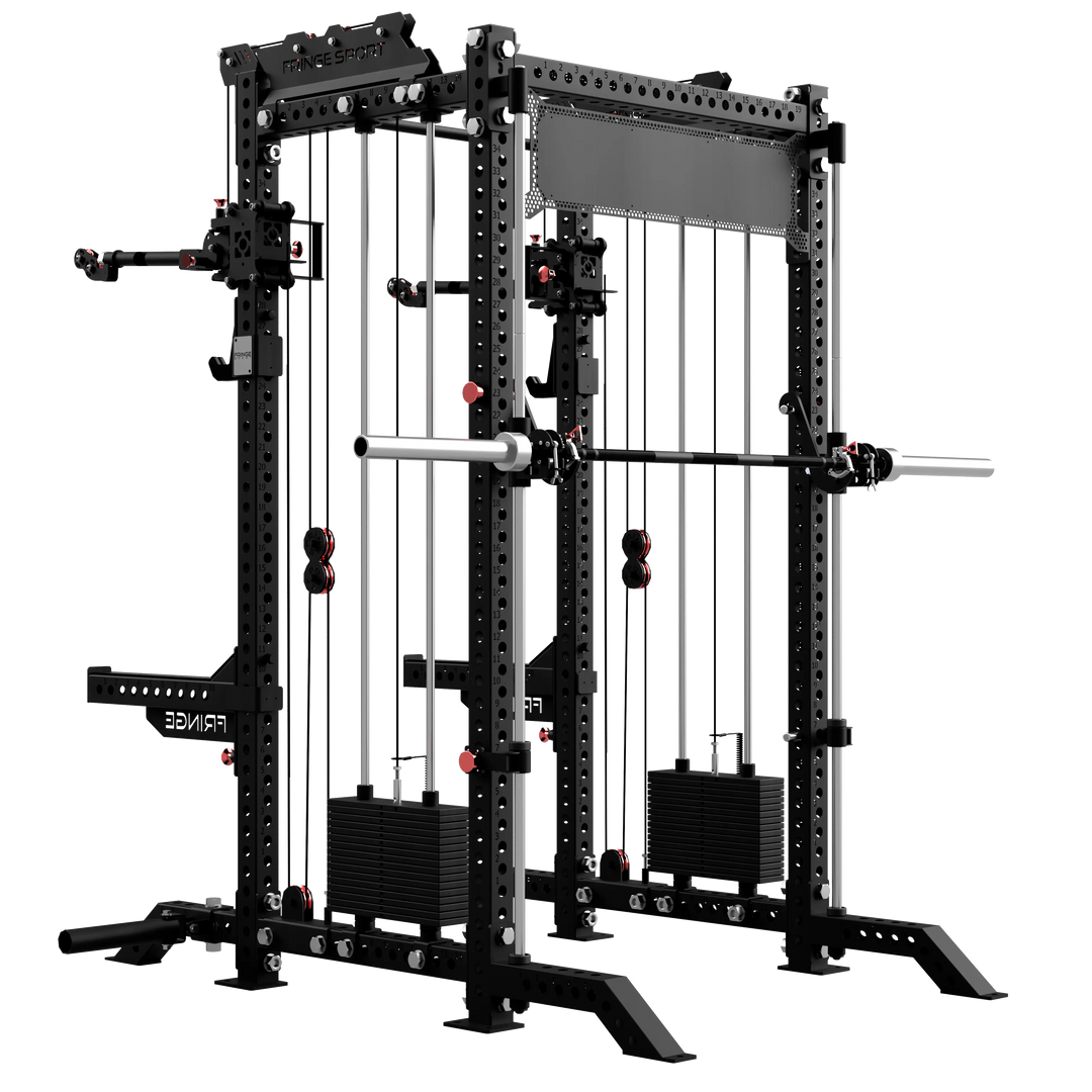 The Dane 2 Fully Loaded - Half Rack with Cable Crossover, Smith Machine, and 20kg Barbell Fringe Sport