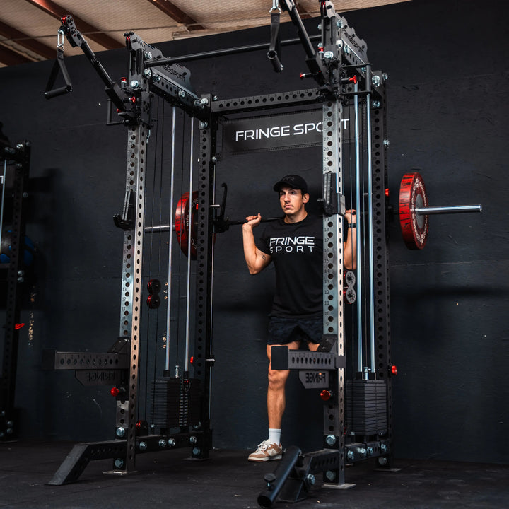 The Dane 2 Fully Loaded - Half Rack with Cable Crossover, Smith Machine, and 20kg Barbell Fringe Sport