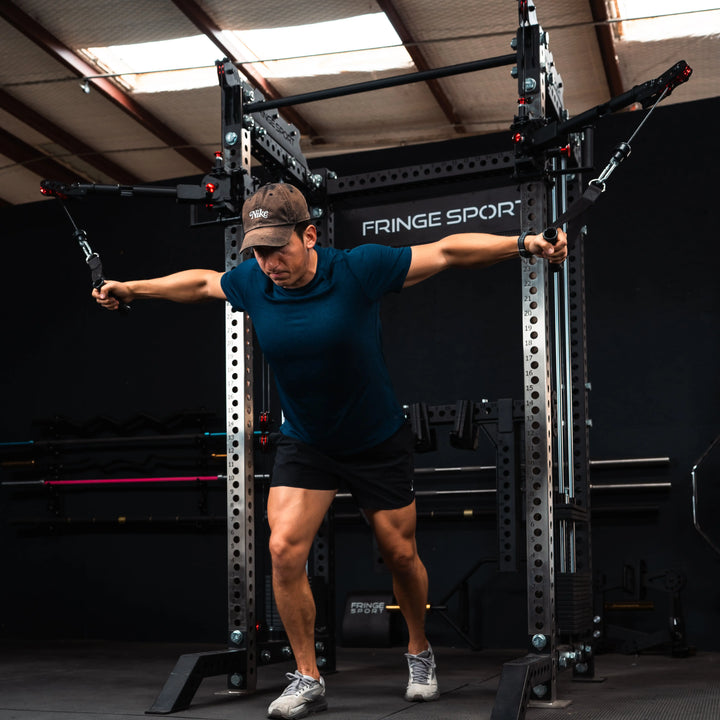 The Dane 2 + Gibbon Arms, Squat Rack with Cable Crossover Fringe Sport