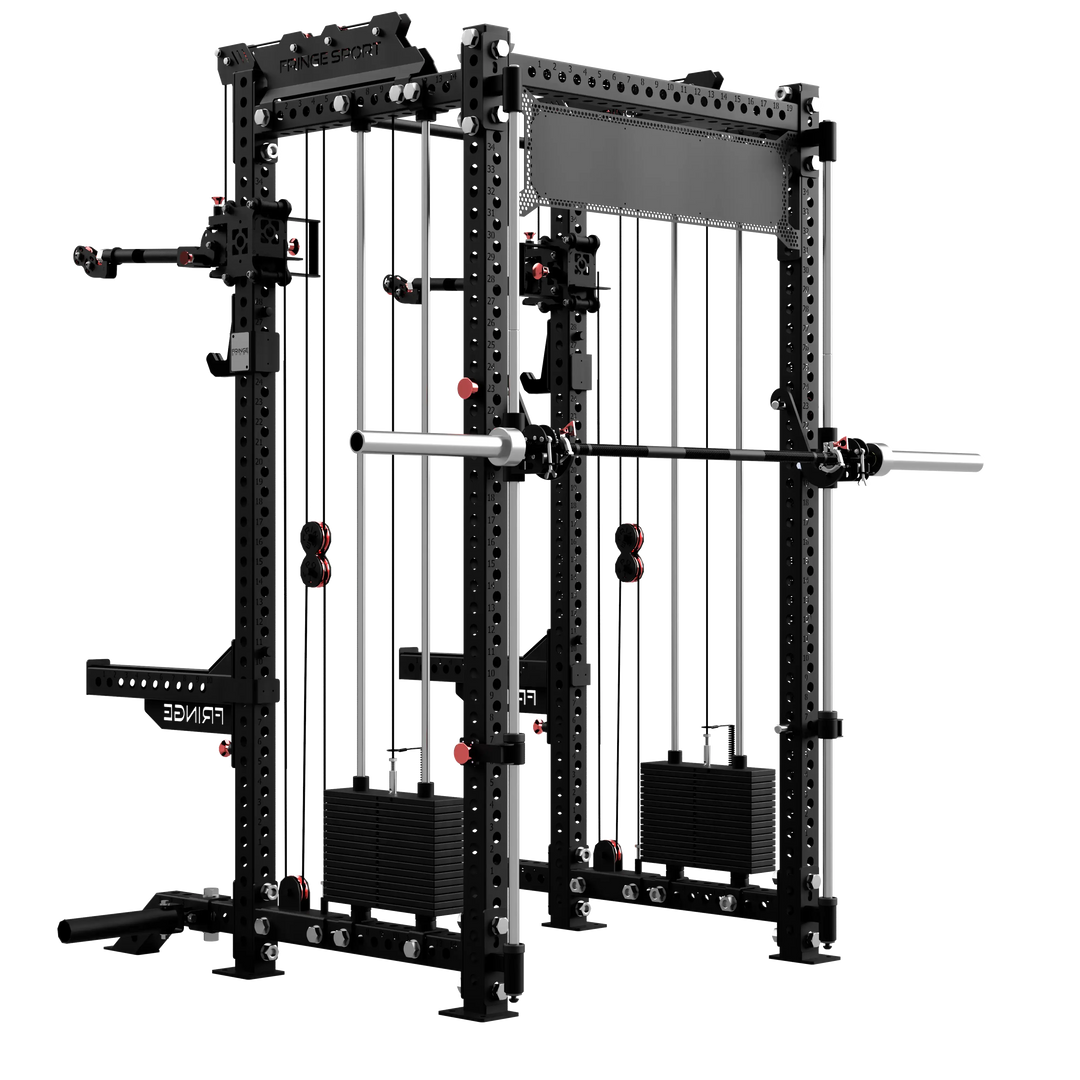 The Dane 2 Fully Loaded - Half Rack with Cable Crossover, Smith Machine, and 20kg Barbell Fringe Sport