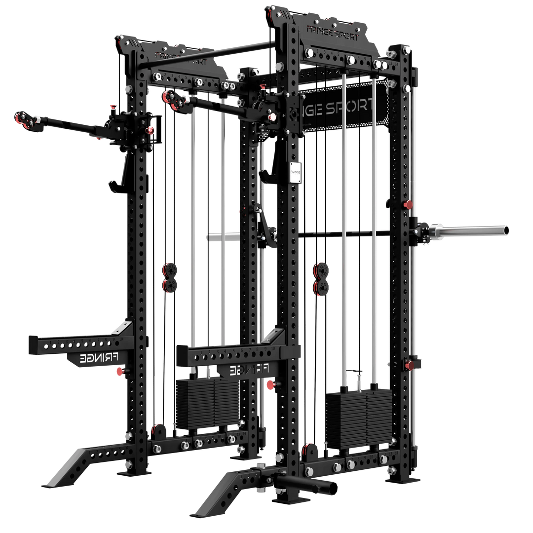 The Dane 2 Fully Loaded - Half Rack with Cable Crossover, Smith Machine, and 20kg Barbell Fringe Sport