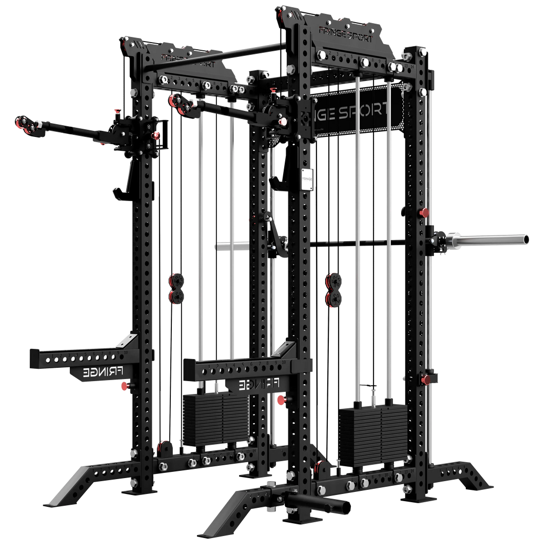 The Dane 2 Fully Loaded - Half Rack with Cable Crossover, Smith Machine, and 20kg Barbell Fringe Sport