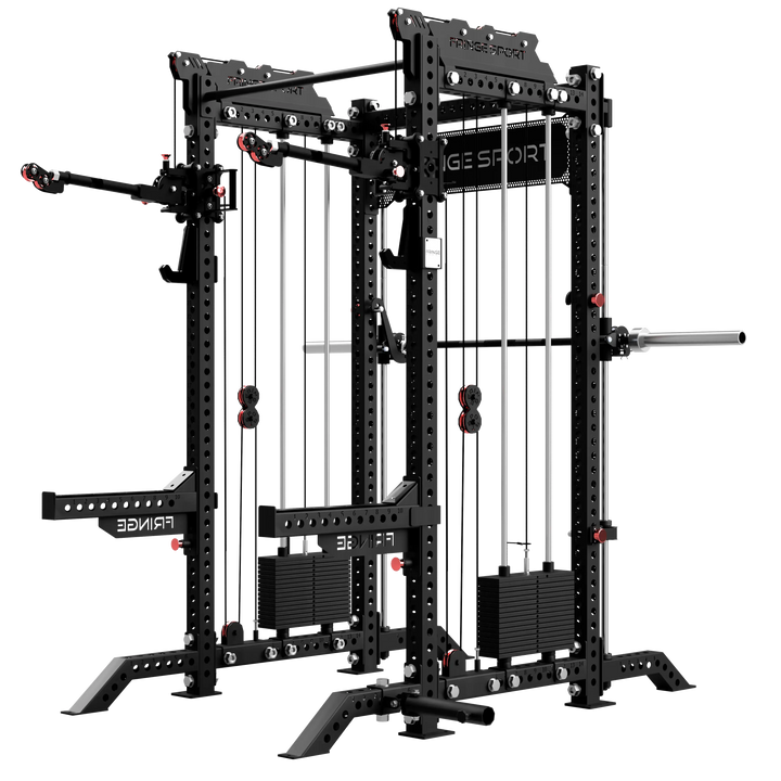 The Dane 2 Fully Loaded - Half Rack with Cable Crossover, Smith Machine, and 20kg Barbell Fringe Sport