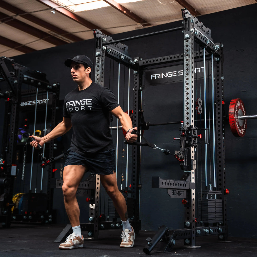 The Dane 2 Fully Loaded - Half Rack with Cable Crossover, Smith Machine, and 20kg Barbell Fringe Sport