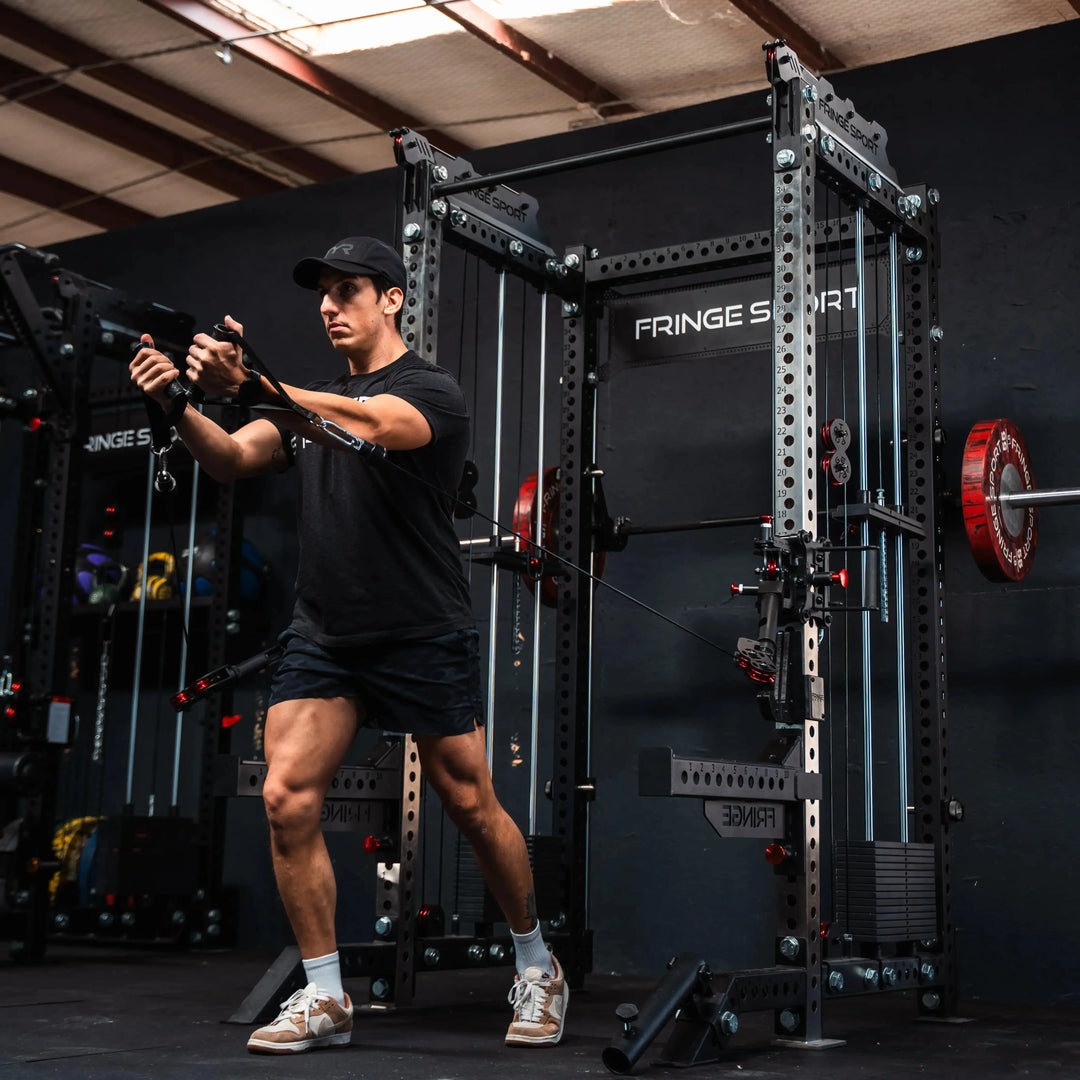 The Dane 2.0 Fully Loaded - Half Rack with Cable Crossover and Smith Machine Fringe Sport