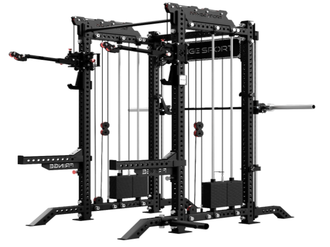 The Dane 2.0 Fully Loaded - Half Rack with Cable Crossover and Smith Machine Fringe Sport