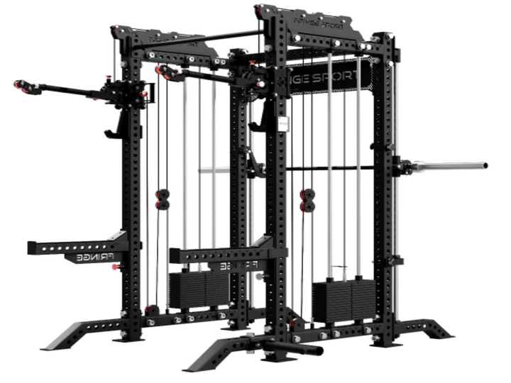 The Dane 2.0 Fully Loaded - Half Rack with Cable Crossover and Smith Machine Fringe Sport