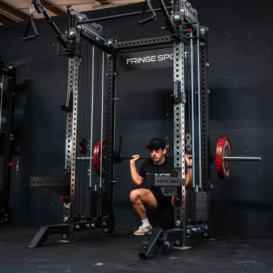 The Dane 2.0 Fully Loaded - Half Rack with Cable Crossover and Smith Machine Fringe Sport