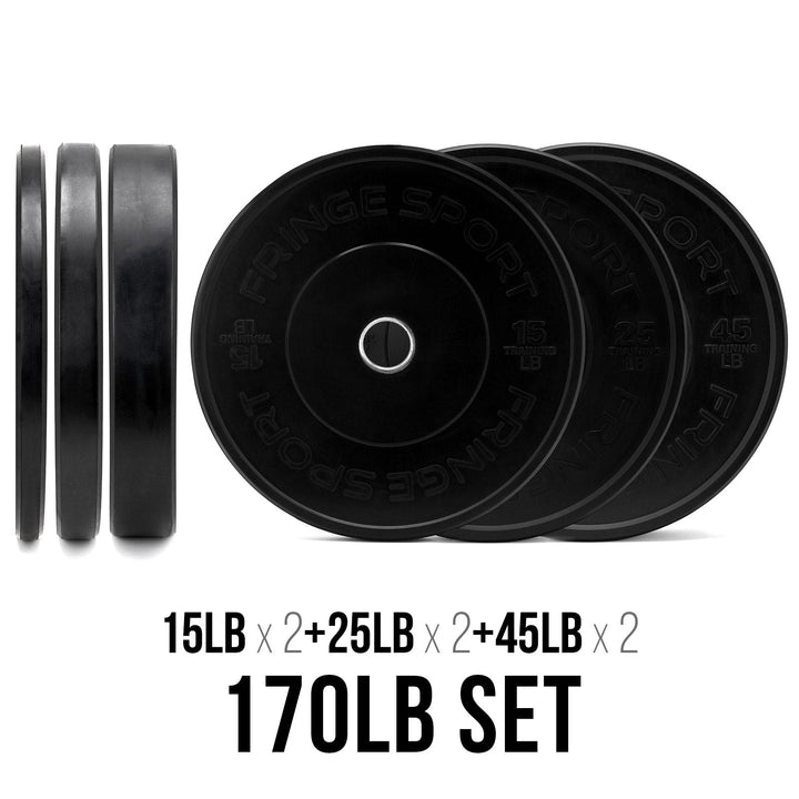 170 lb Black Bumper Plate Set (109581774)